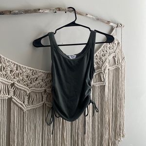 Princess Polly side tie tank olive green size 6 (fits like a 4 or small)
